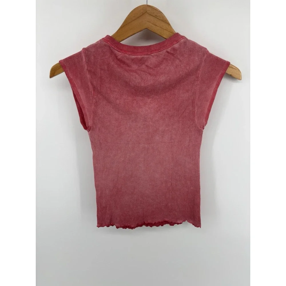 NWT Free People FP Movement Double Point Stretch Tee T Shirt XS/S Red $48